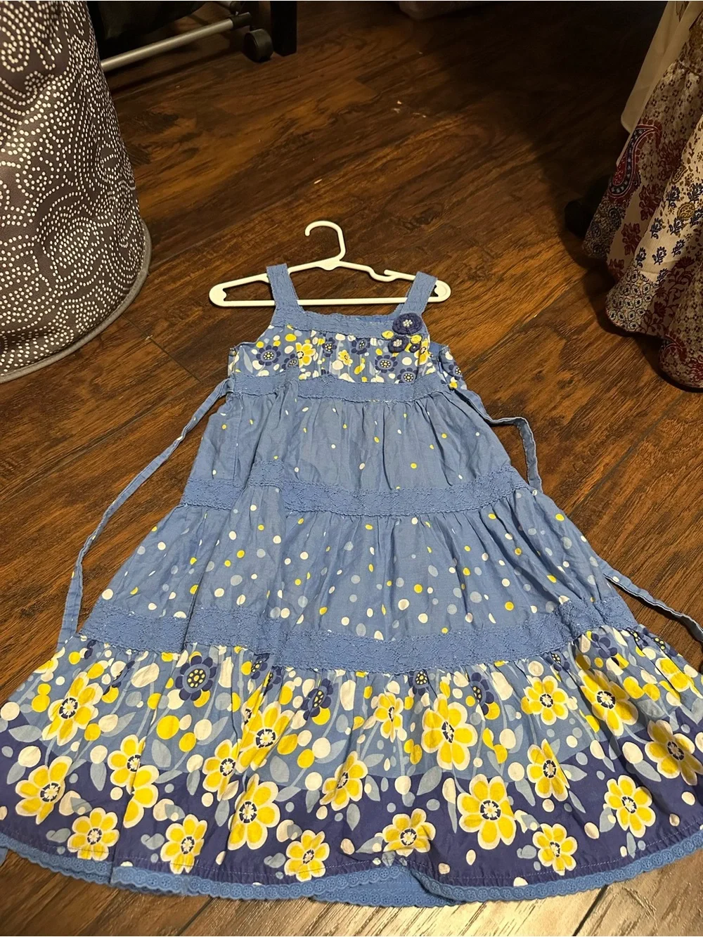 The Children's Place Blue and Yellow Floral Tiered Dress